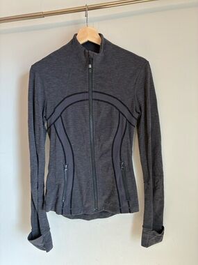lululemon Define Jacket - size 6 - grey herringbone - coal - lulu zip up